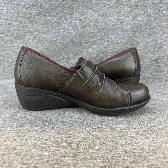 ✅Dansko Clogs Women’s 7.5-8 (38) Aimee Wedge Brown Leather Slip On Comfort Shoes - Picture 9 of 10